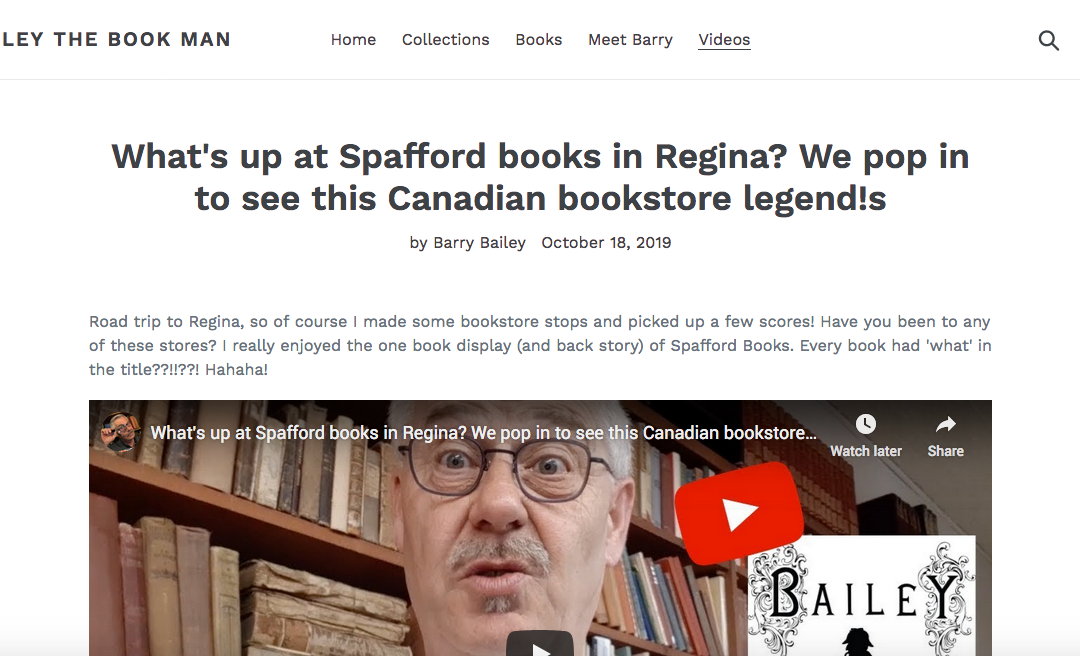 What’s up at Spafford books in Regina?